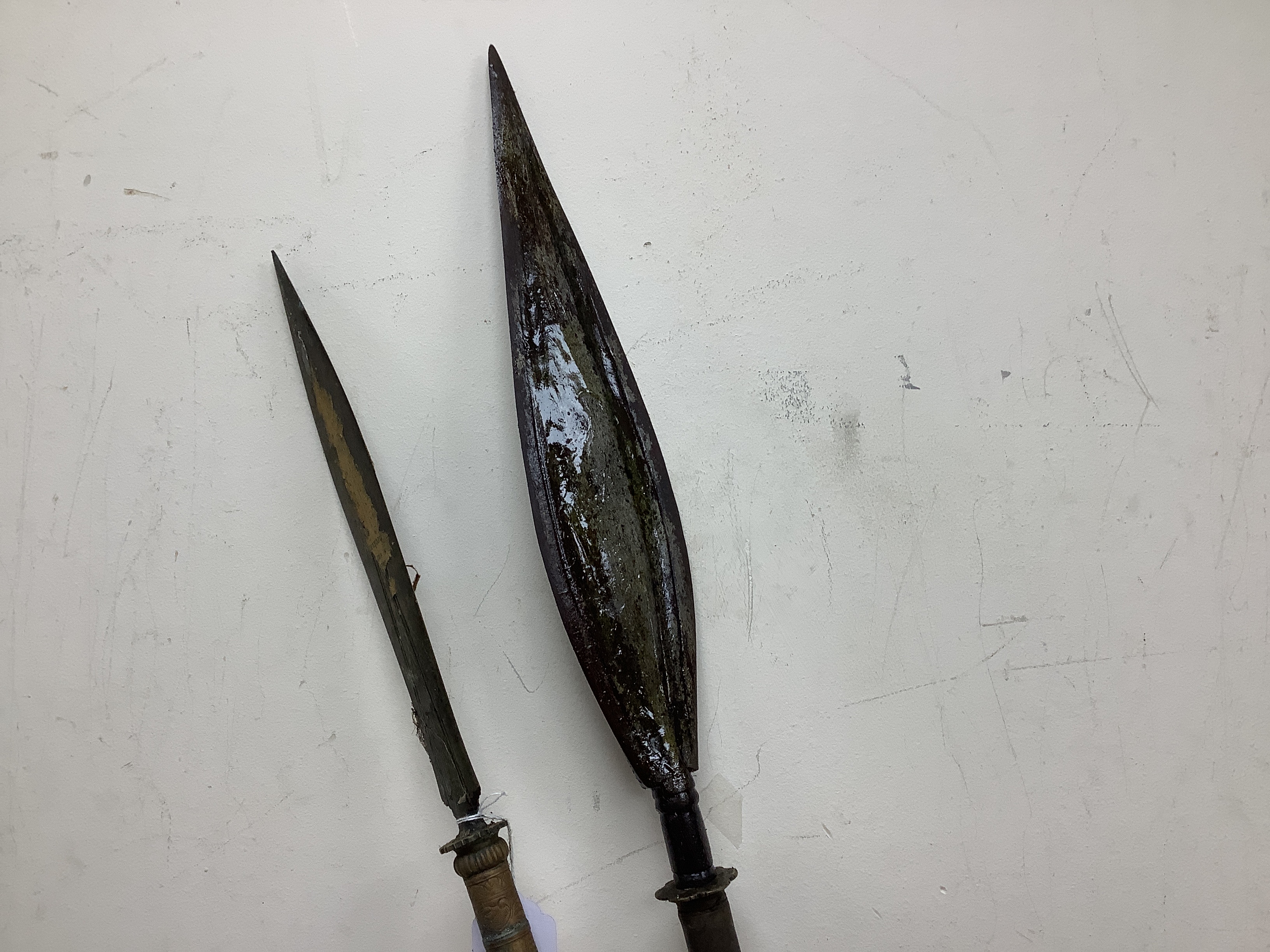 Two antique tribal spears.